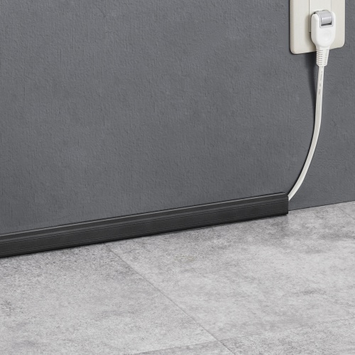 ケーブルモール（幅26mm・角型・壁用・床用・フラット・両面テープ付き・釘・ネジ止めが可能・配線・ダクト・カバー・ケーブル収納・ブラック）