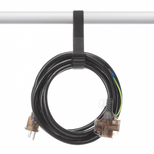 面ファスナー結束バンド（幅25mm・長さ3m・黒・専用カン付き）