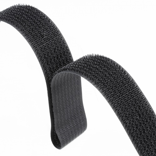 面ファスナー結束バンド（幅25mm・長さ3m・黒・専用カン付き）