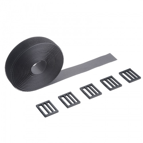 面ファスナー結束バンド（幅25mm・長さ3m・黒・専用カン付き）