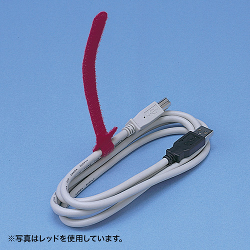 ケーブルタイ（面ファスナー・配線用・ブラック・4本入り） CA-MF2KN サンワサプライ