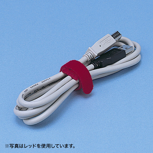 ケーブルタイ（面ファスナー・配線用・ブラック・4本入り） CA-MF2KN サンワサプライ