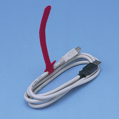 ケーブルタイ（レッド・面ファスナー・配線用・4本入り） CA-MF2RN サンワサプライ