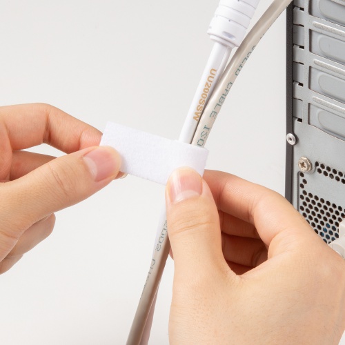 マジックバンド（ケーブルタイ・結束バンド・ケーブルアクセサリー・幅20mm×長さ3m・ホワイト）