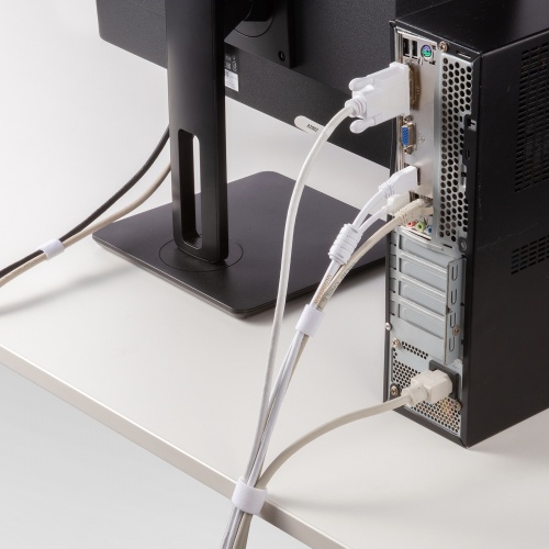 マジックバンド（ケーブルタイ・結束バンド・ケーブルアクセサリー・幅20mm×長さ3m・ホワイト）