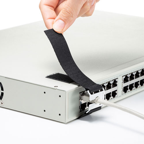 I/Oロックベルト（USBプラグ対応・抜け防止・面ファスナー取り付け）