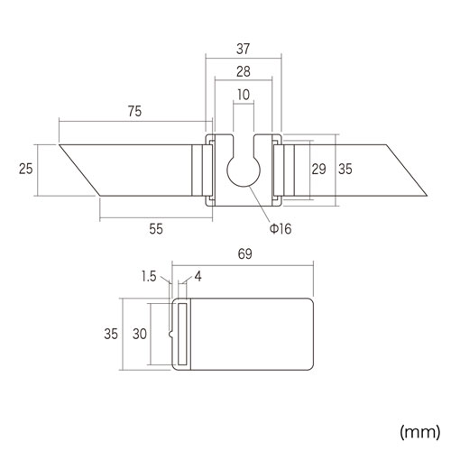 ACホールドロック-2（AC電源プラグ対応・抜け防止・面ファスナー取り付け）