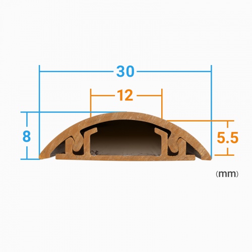 床用ケーブルモール（幅30mm、長さ1m、ライト木目）