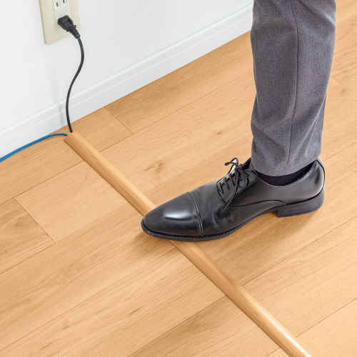 床用ケーブルモール（幅30mm・長さ1m・ナチュラル木目）