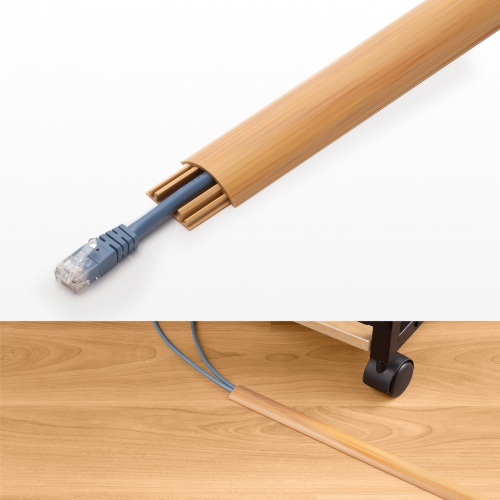 床用ケーブルモール（幅30mm・長さ1m・ナチュラル木目）