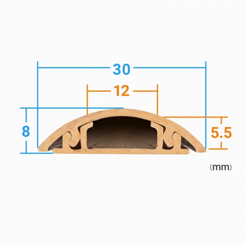 床用ケーブルモール（幅30mm・長さ1m・ナチュラル木目）