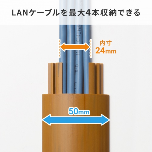 床用ケーブルモール（幅50mm・長さ1m・ライト木目）