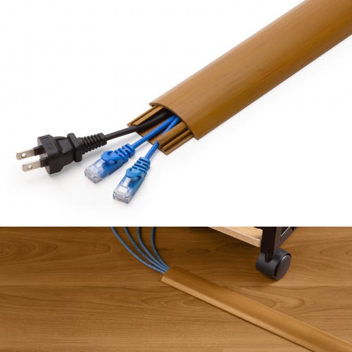 床用ケーブルモール（幅50mm・長さ1m・ライト木目）