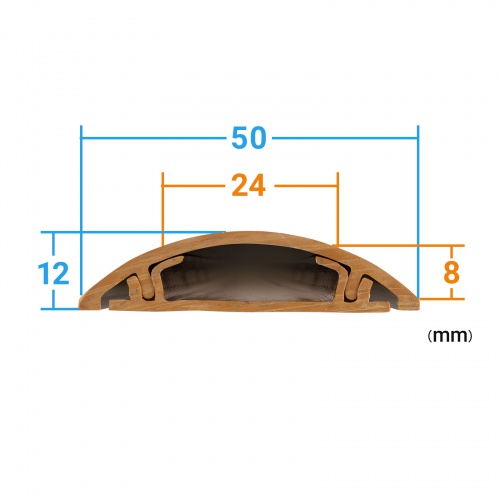 床用ケーブルモール（幅50mm・長さ1m・ライト木目）