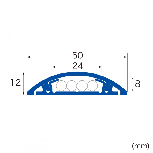 床用ケーブルモール（幅50mm・長さ1m・ナチュラル木目）