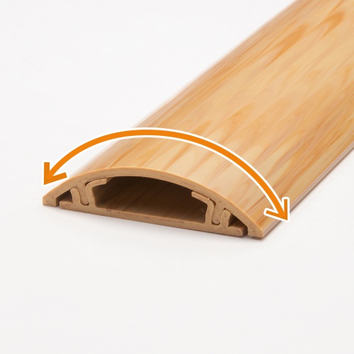 床用ケーブルモール（幅50mm・長さ1m・ナチュラル木目）