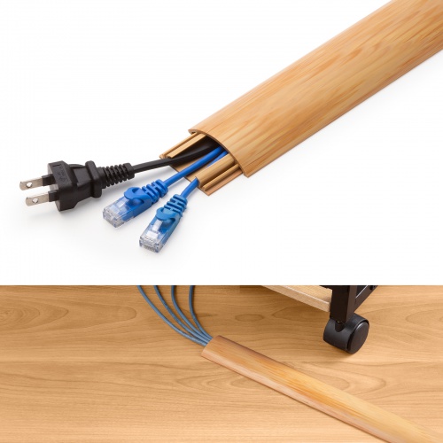 床用ケーブルモール（幅50mm・長さ1m・ナチュラル木目）