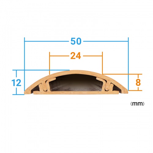 床用ケーブルモール（幅50mm・長さ1m・ナチュラル木目）
