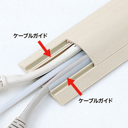 幅50×長さ1000のケーブルカバー（アイボリー） サンワサプライ