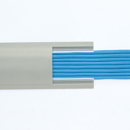 ケーブルカバー（グレー・1m・ケーブル収納目安12本）