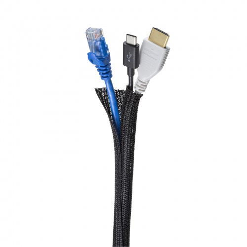 ケーブルカバー（ケーブルスリーブ・編組スリーブ・黒・2m・内径13mm）