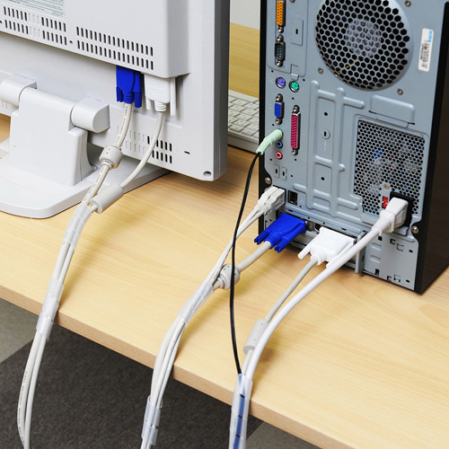 ケーブルタイ（スパイラルタイプ・内寸直径12mm・2m巻き・ホワイト）