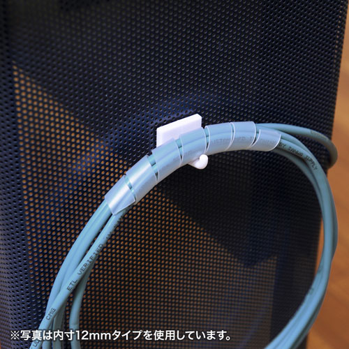 ケーブルタイ（スパイラルタイプ・内寸直径20mm・5m巻き・ホワイト）