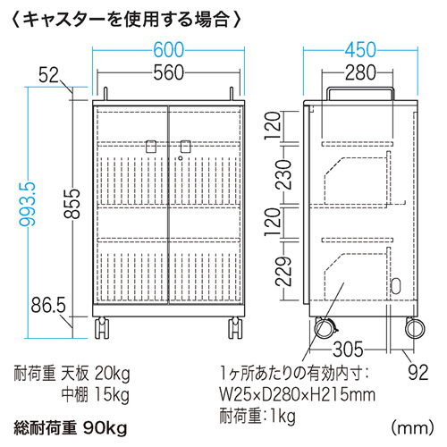 収納キャビネット（タブレット・iPad・40台まで・鍵付き・保管庫） CAI-CAB102W サンワサプライ