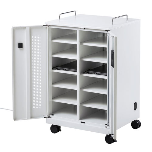 ノートパソコン収納キャビネット(12台収納・ロッカー・保管庫・鍵付き) CAI-CAB104W サンワサプライ