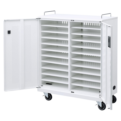 収納キャビネット（ノートパソコン・鍵付き・保管・キャスター・オフィス・スチール） CAI-CAB22N サンワサプライ