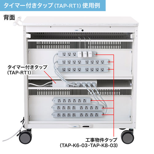 タブレット収納保管庫（12.9インチ対応・44台収納・前扉仕様・ホワイト）
