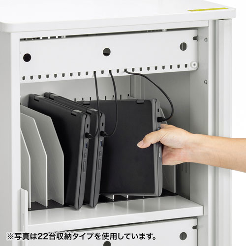 タブレット保管庫（収納庫・収納ボックス・44台収納・学校・オフィス・一括管理・キャスター付き） CAI-CAB58 サンワサプライ