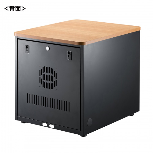 タブレット保管庫（10台収納・木目天板・ブラック）