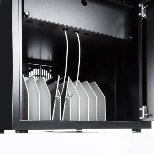 タブレット保管庫（10台収納・木目天板・ブラック）