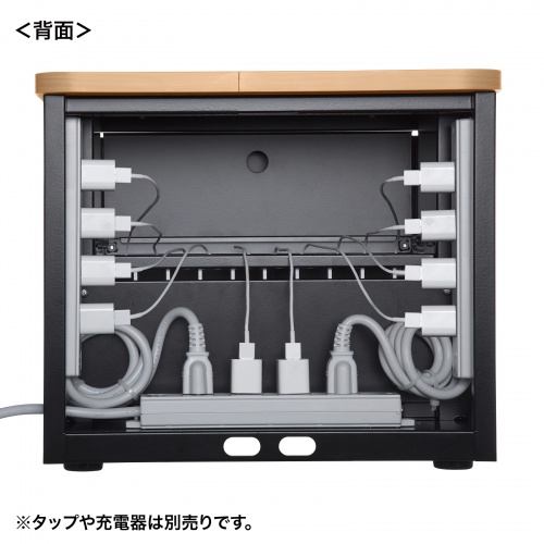 スマートフォン保管庫（10台収納・木目天板・ブラック） CAI-CABSP65LM サンワサプライ