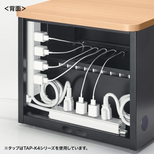 スマートフォン保管庫（10台収納・木目天板・ブラック） CAI-CABSP65LM サンワサプライ