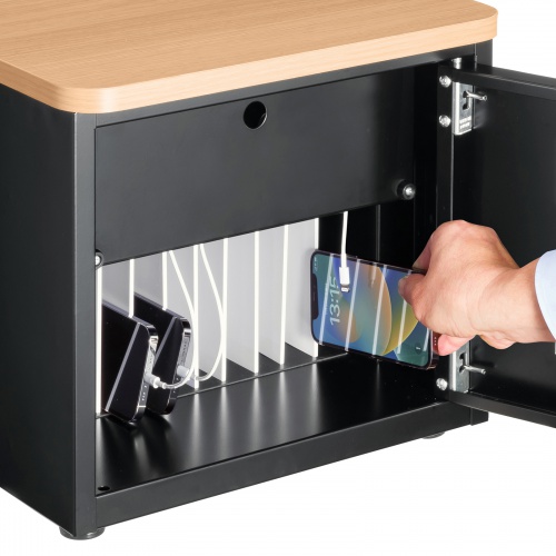 スマートフォン保管庫（10台収納・木目天板・ブラック） CAI-CABSP65LM サンワサプライ