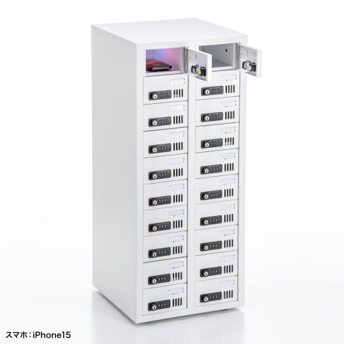 スマートフォン保管庫（20台収納・ダイヤル錠・学校やオフィスで一括管理・個別管理） CAI-CABSP69
