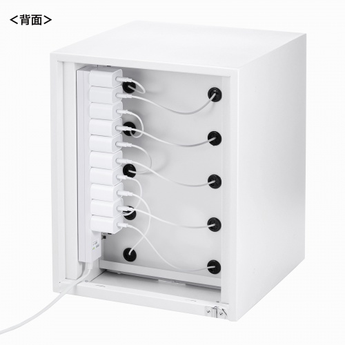 スマートフォン保管庫（収納庫・収納ボックス・10台収納・ダイヤル錠・個別扉・透明扉・学校やオフィスで一括管理・個別管理用）