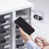 スマートフォン保管庫（収納庫・収納ボックス・10台収納・ダイヤル錠・個別扉・透明扉・学校やオフィスで一括管理・個別管理用）