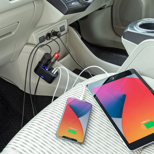 USBチャージャー(カーチャージャー・シガーソケット2連・USB2ポート