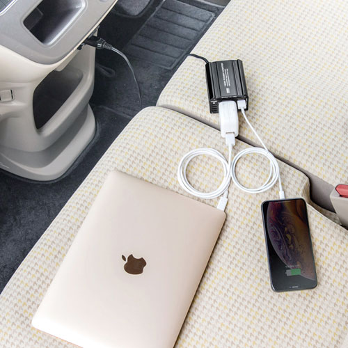 カーインバーター（120W・AC電源・USB電源・DC12V）