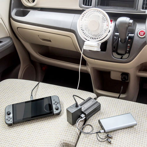 カーインバーター（120W・AC電源・USB電源・DC12V）