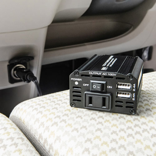 カーインバーター（120W・AC電源・USB電源・DC12V）