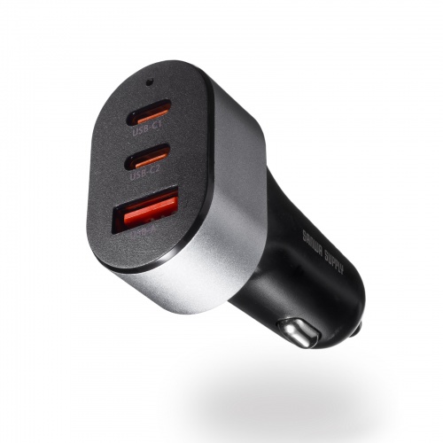 カーチャージャー（PD対応・最大67W・Type-C×3・USB-A×1・12V/24V車対応・スマホ・タブレット・ノートパソコン）