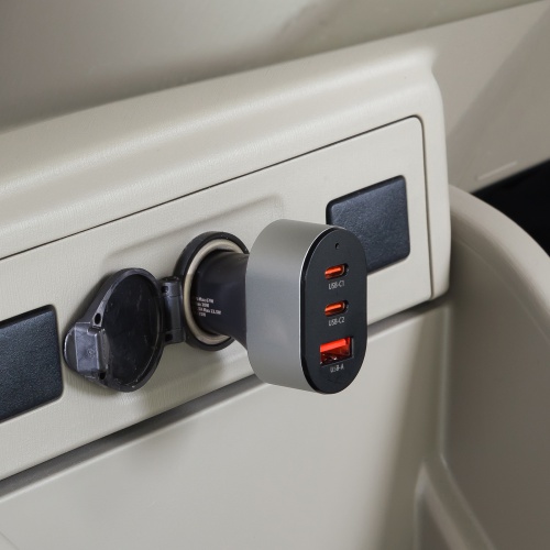 カーチャージャー（PD対応・最大67W・Type-C×3・USB-A×1・12V/24V車対応・スマホ・タブレット・ノートパソコン）