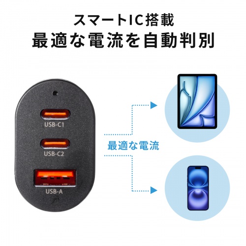 カーチャージャー（PD対応・最大67W・Type-C×3・USB-A×1・12V/24V車対応・スマホ・タブレット・ノートパソコン）