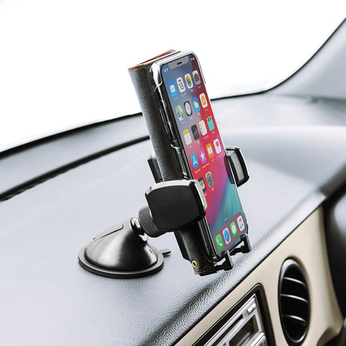 スマホ車載ホルダー（吸盤・手帳型ケース対応・オンダッシュタイプ）