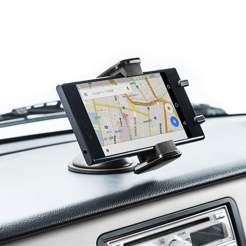 スマホ車載ホルダー（吸盤・手帳型ケース対応・オンダッシュタイプ）
