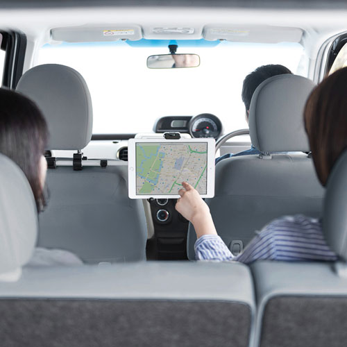 タブレットホルダー(後部座席・ヘッドレスト取付・スマホ・タブレット・7～12.9インチ用)